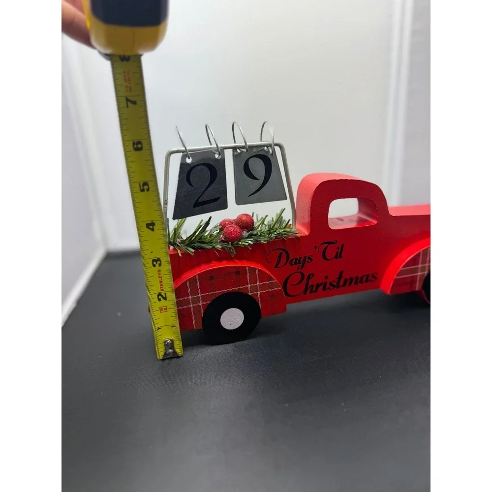 Red Truck‎ wood Christmas Countdown Calendar Days Til Christmas Holiday Decor